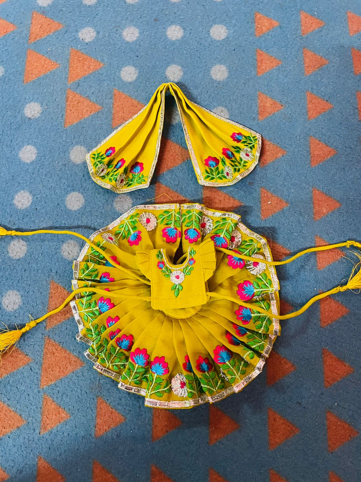 green georgette Gota work 